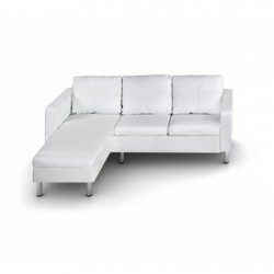 Canapé en cuir blanc pour bureau et salle d'attente