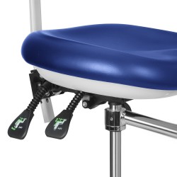 Tabouret mobile pour assistant dentaire QIYUAN QY-600M-B2, siège opérateur dentaire avec accoudoir rotatif à 360°