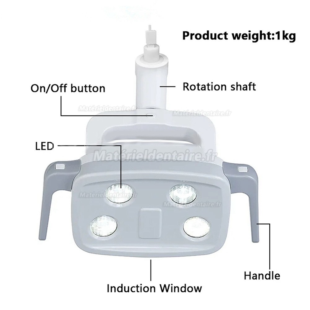 Lampe pour fauteuil dentaire KY-P152, lampe de fonctionnement à LED avec interrupteur à capteur (22MM 4 LED)