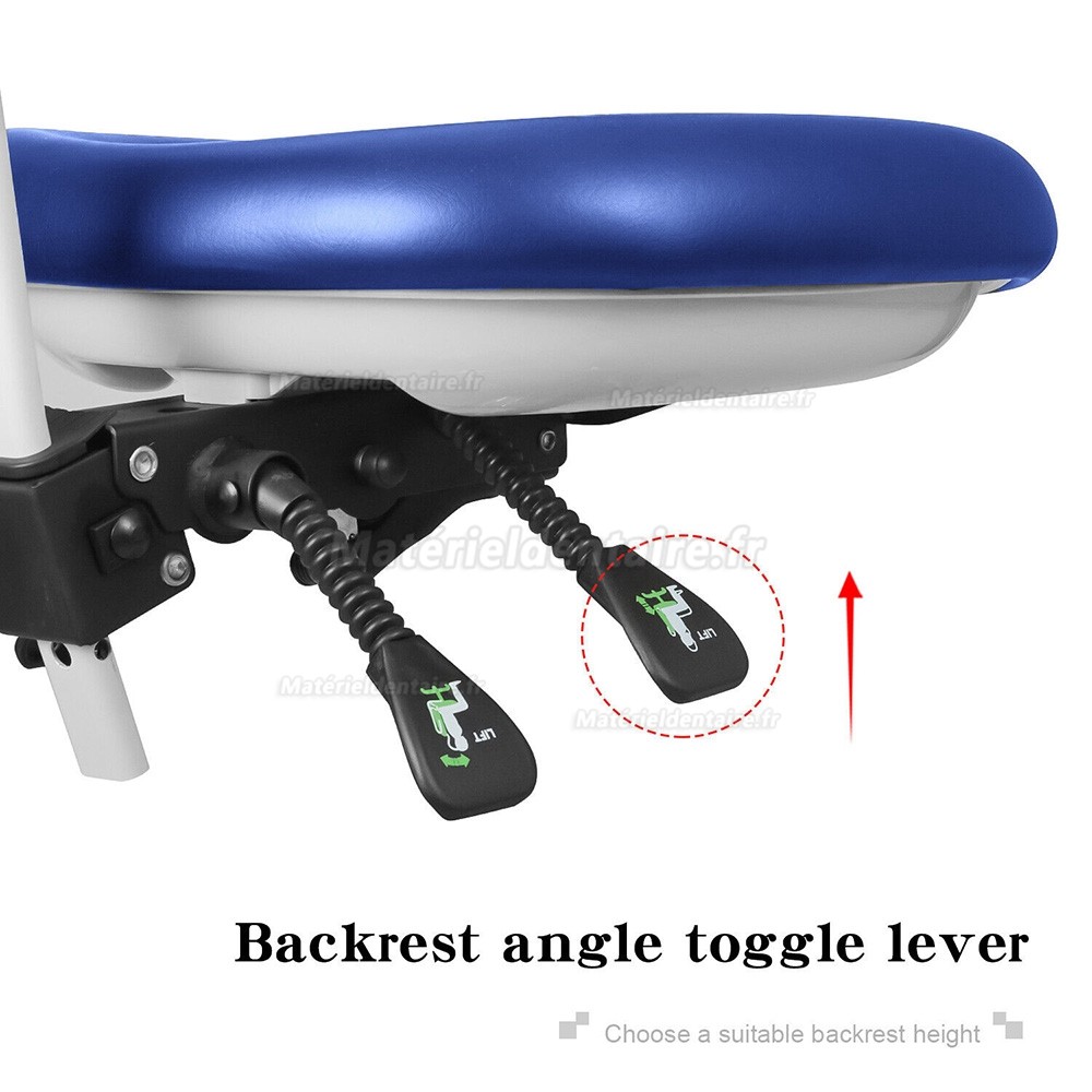 Tabouret mobile pour assistant dentaire QIYUAN QY-600M-B2, siège opérateur dentaire avec accoudoir rotatif à 360°