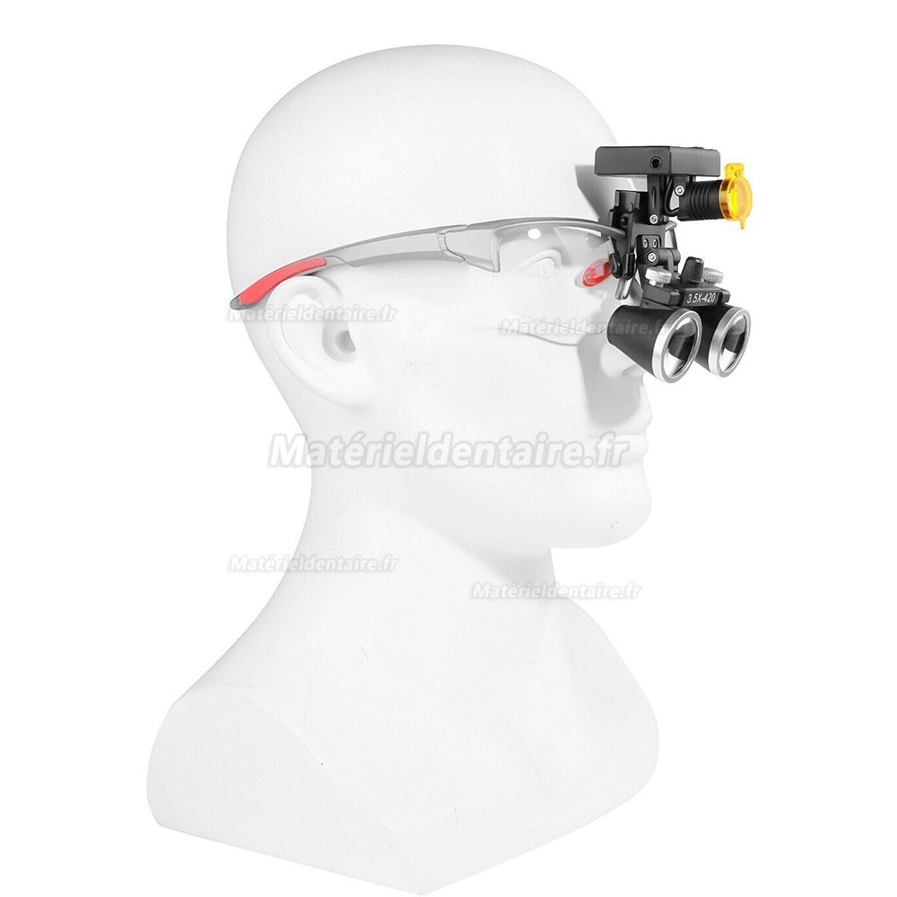 Loupes binoculaires dentaires YUYO DY-117 3,5X + lampe frontale dentiste DY-010 3W